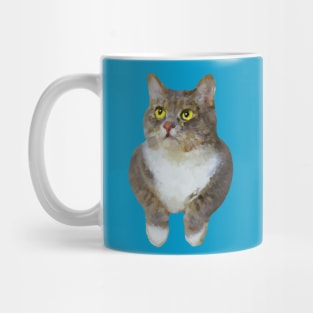 Funny cat with two arms painting Mug